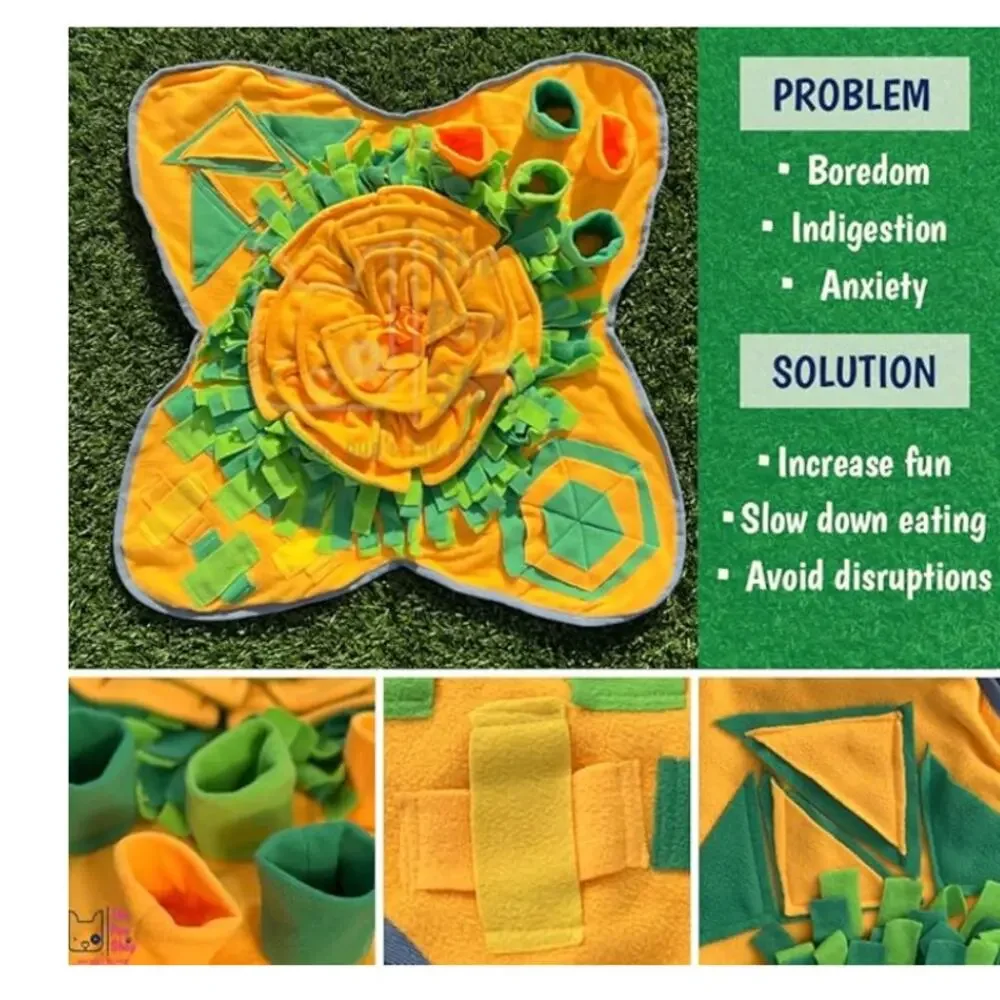 Snuffle Mat for Dogs Interactive Puzzle Feeding Mat Flower Design